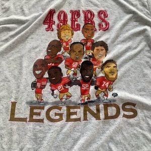 NFL 49ers legend’s White tshirt XXL. 2XL measurements: WxLxS 25.98 x 32.01 x 10